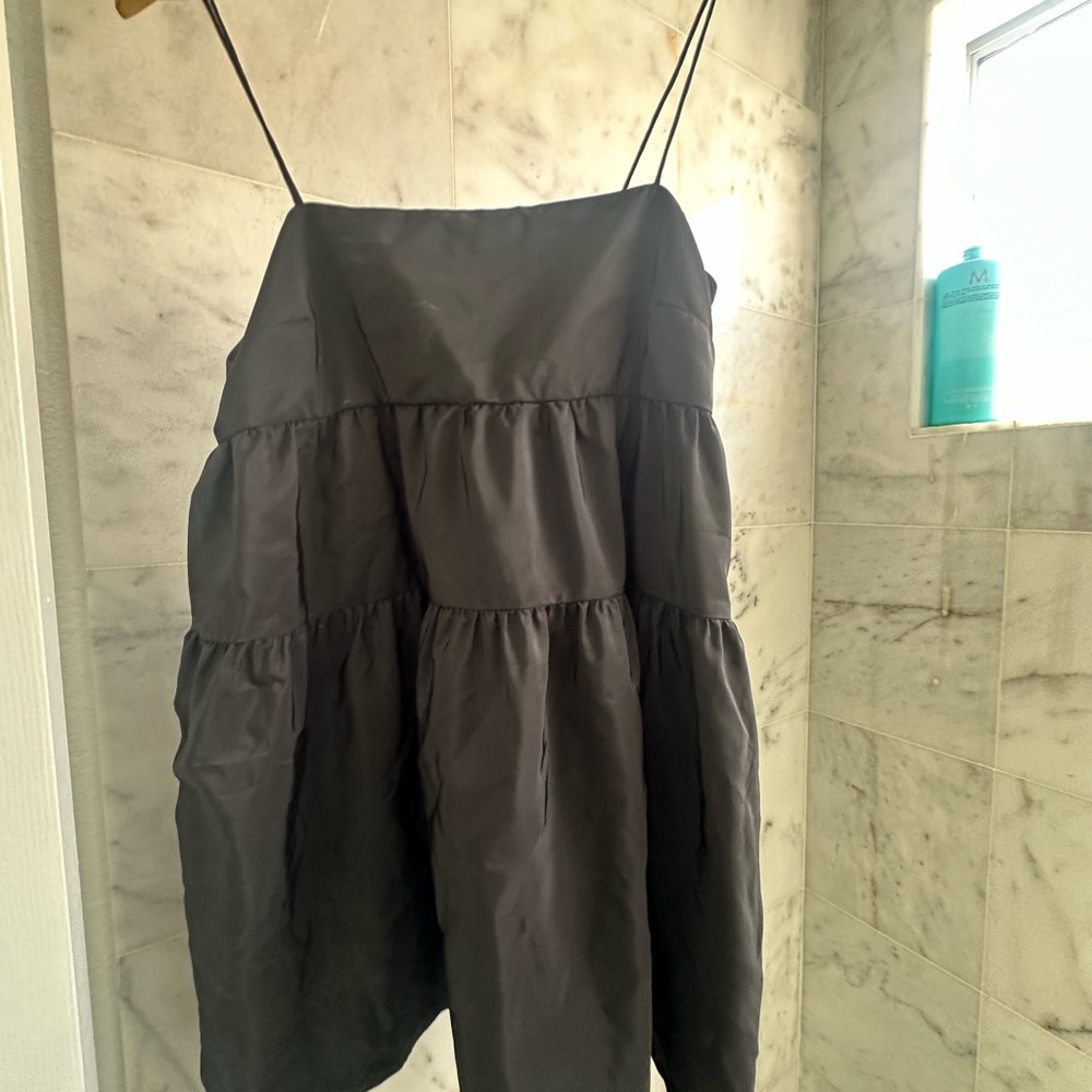 Black Tiered Spaghetti Strap Dress